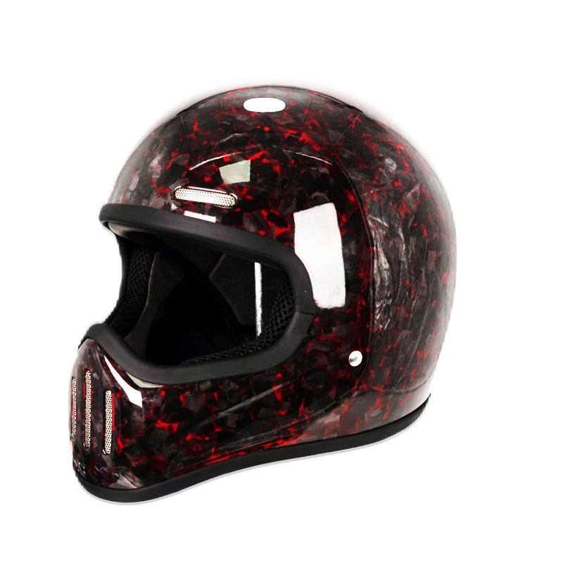 Carbon Fiber Lightweight Motorcycle Helmet - New Retro Carbon Fibre Full Face