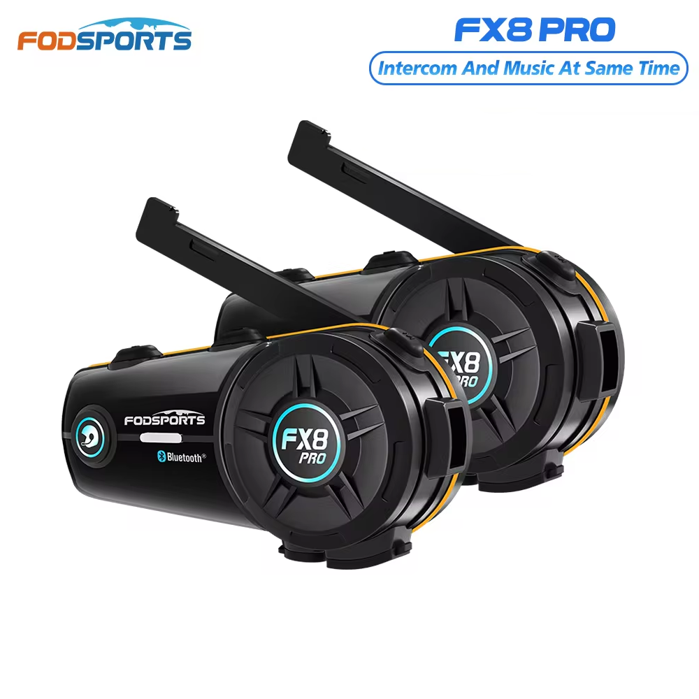 Universal Motorcycle Helmet Intercom Headset - 2pcs Fodsports FX8 Pro Motorcycle Intercom