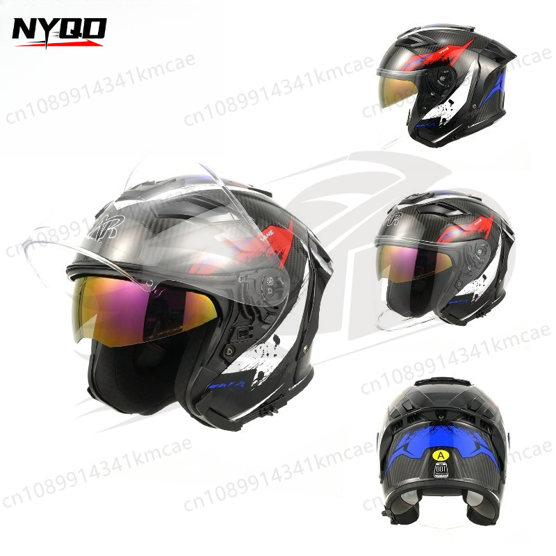 Carbon Fiber Lightweight Motorcycle Helmet - Carbon Fiber Motorcycles Helmet Three-quarters Helmet