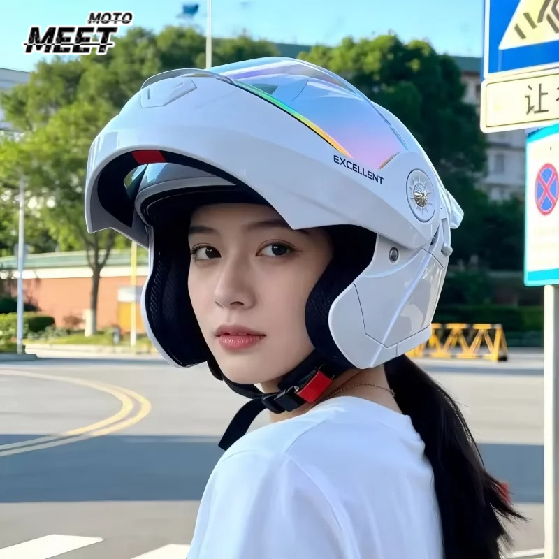 Motorcycle Helmet Inner Sun Visor Lens - Four‑Season Modular Motorcycle Helmet, Built‑in Inner