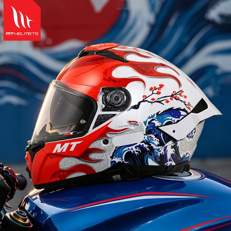 Dual Visor Motorcycle Racing Helmet - NEW MT Thunder 4SV Dual Visor