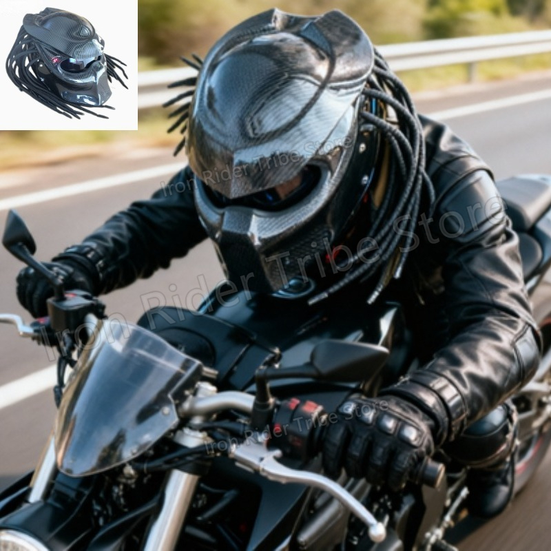 Custom Predator Motorcycle Helmet - HOT Racing Predator Carbon Fiber Full