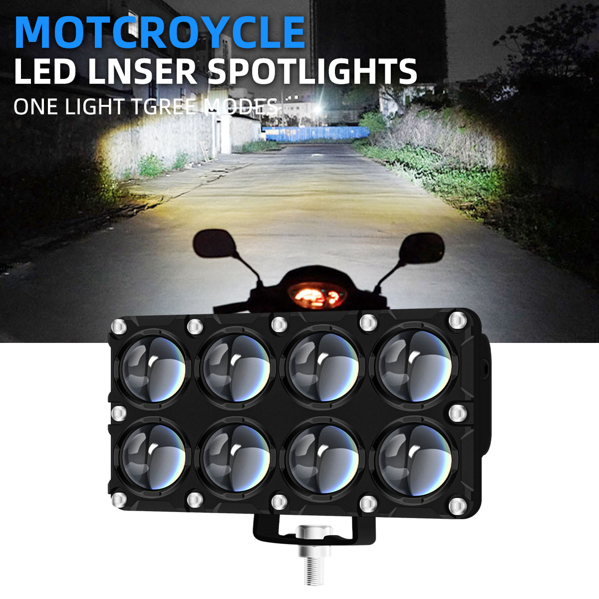 Universal Motorcycle Led Headlight Projector - 6/8/10 Lens Auxiliary Motorcycle Spotlight Working