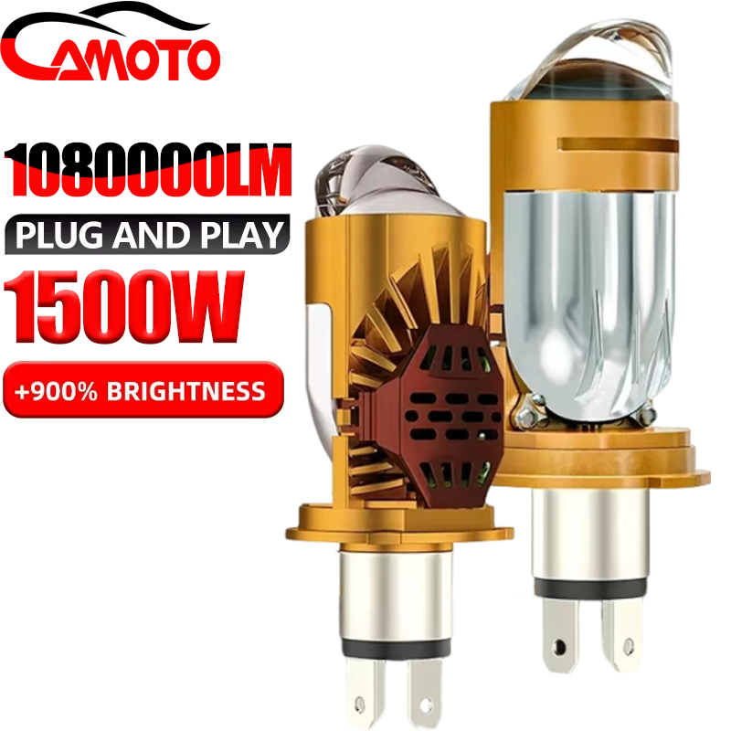 Universal Motorcycle Led Headlight Projector - CAMOTO Bi LED Lens Projector H4