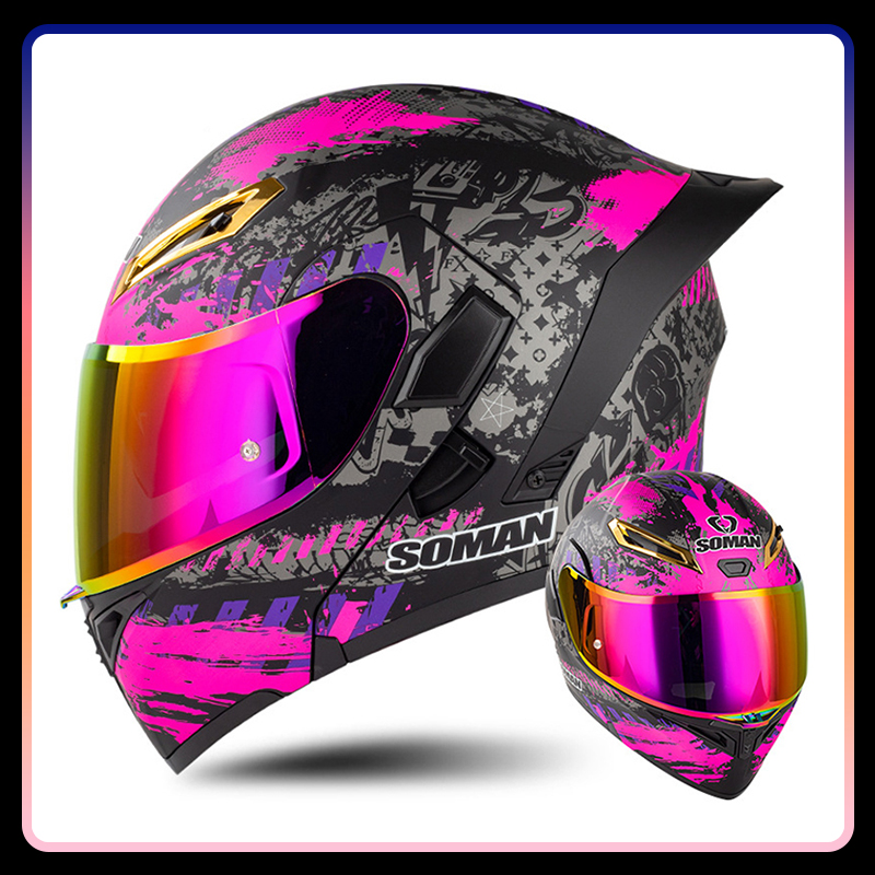Modular Flip Up Motorcycle Helmet Dot Approved - Men Women Motorcycle Helmets Full Face