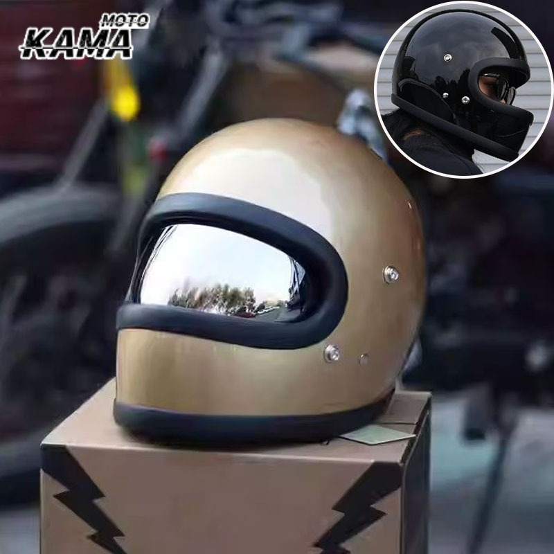 Vintage Open Face Retro Helmet - HOT DOT Certiication Retro Motorcycle Helmet