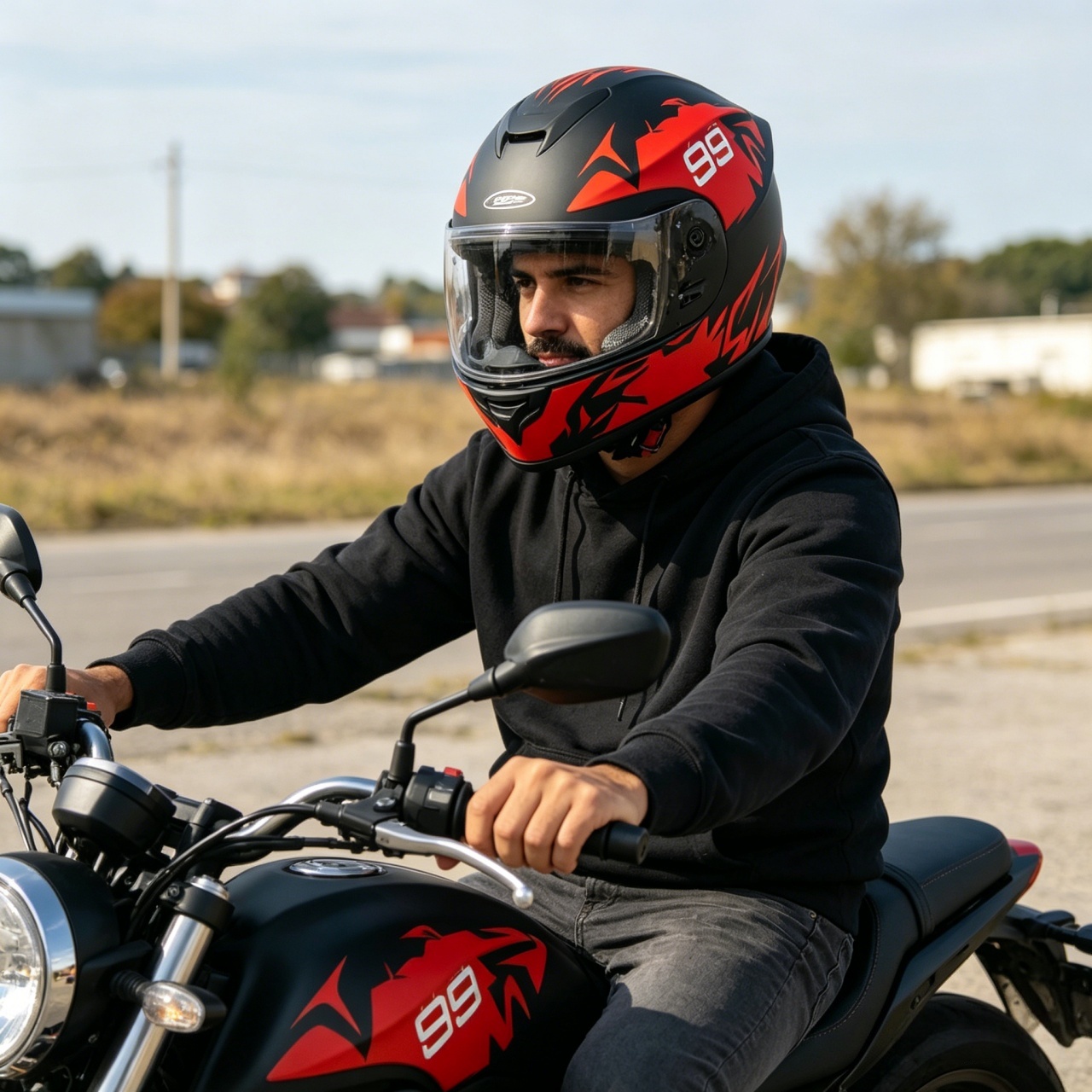 Dual Visor Motorcycle Racing Helmet - Men's Full Face Motorcycle Helmet Dual