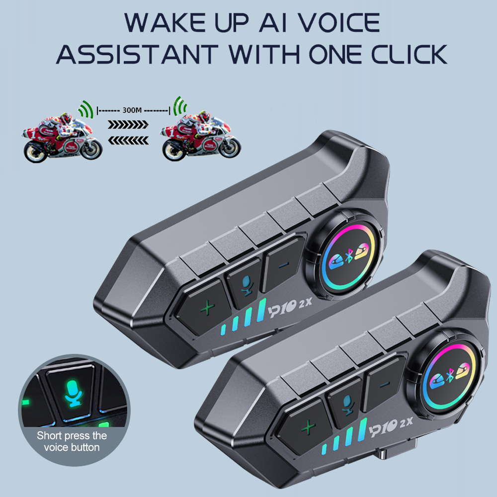 Full Face Motorcycle Helmet With Bluetooth - Y10 2x Motorcycle Intercom Bluetooth Headset