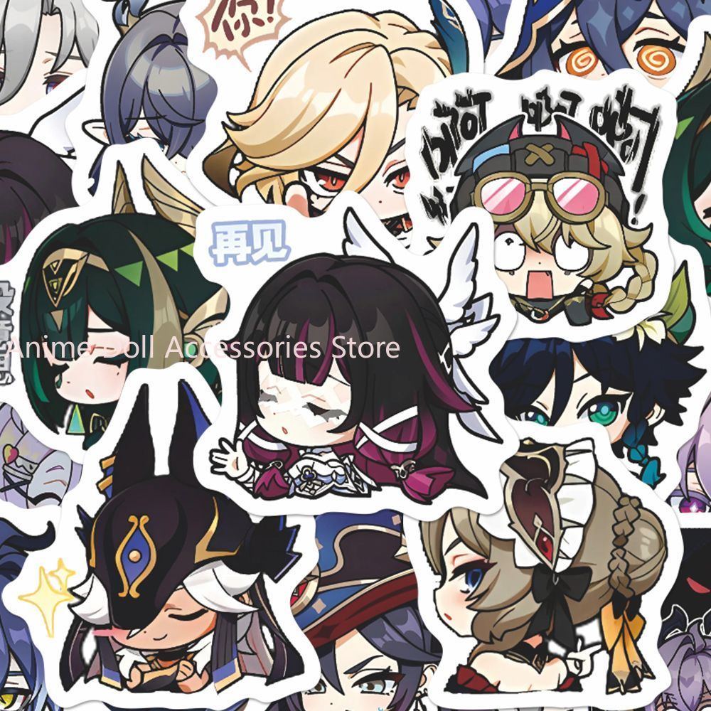 Motorcycle Helmets - 64PCS Genshin Impact Moon Maiden Anime