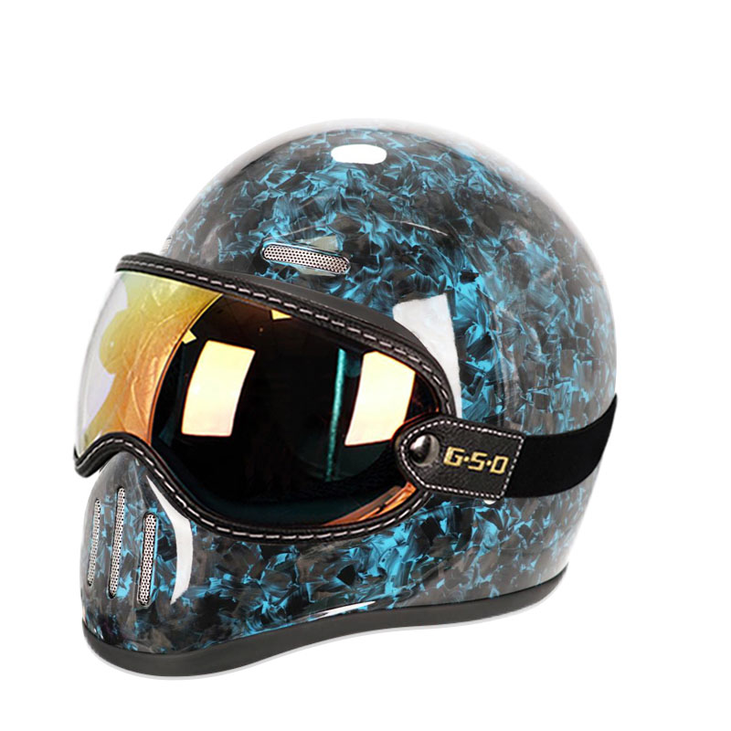New Retro Carbon Fibre Full Fa - Carbon Fiber Lightweight Motorcycle Helmet ulasan dan harga