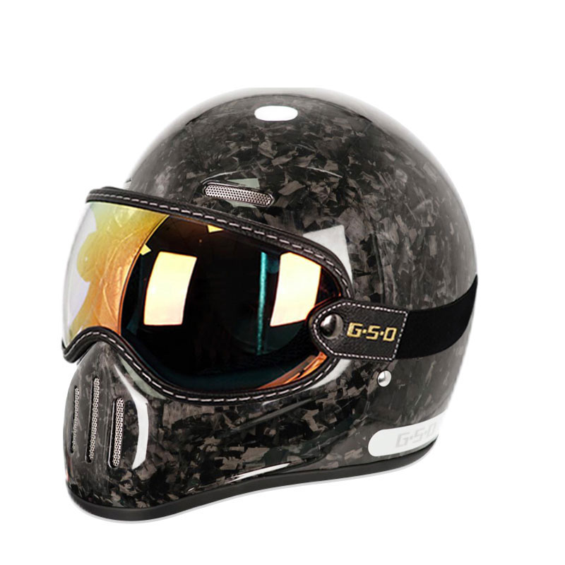 New Retro Carbon Fibre Full Fa - Carbon Fiber Lightweight Motorcycle Helmet ulasan dan harga