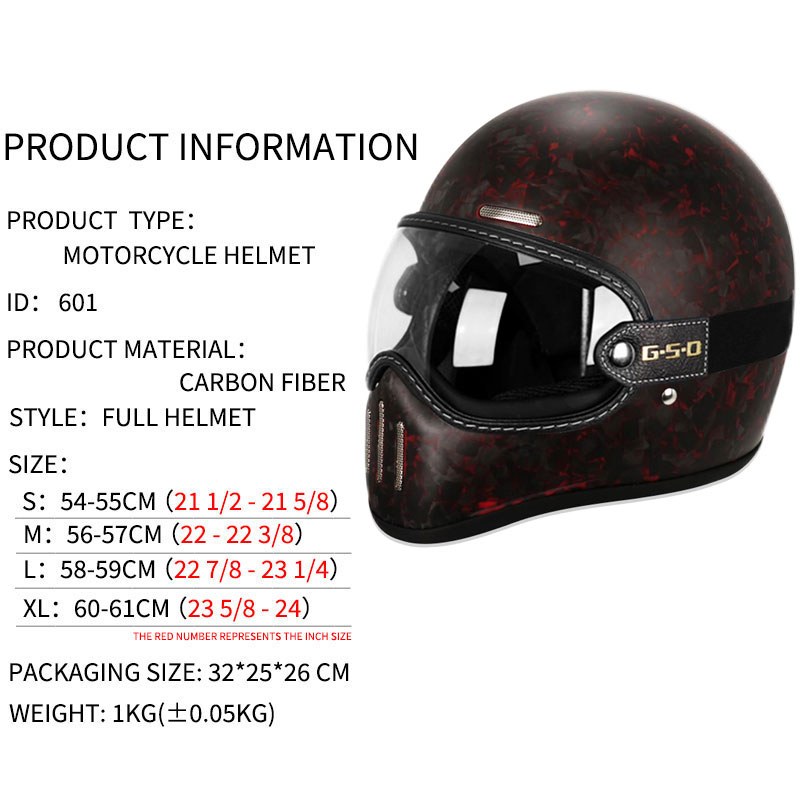 New Retro Carbon Fibre Full Fa - Carbon Fiber Lightweight Motorcycle Helmet ulasan dan harga