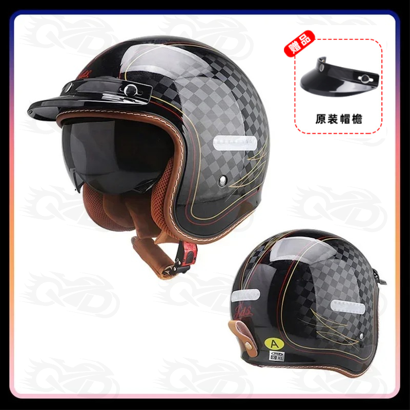Men Women Open Face Motorcycle - Vintage Open Face Retro Helmet ulasan dan harga