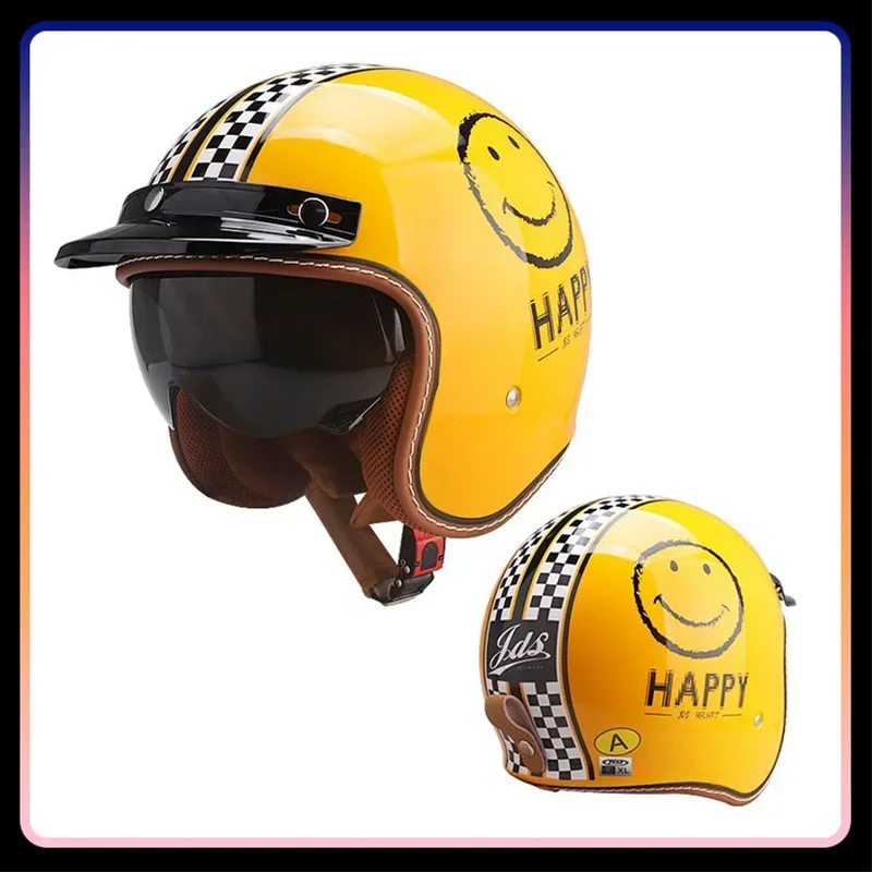 Men Women Open Face Motorcycle - Vintage Open Face Retro Helmet ulasan dan harga
