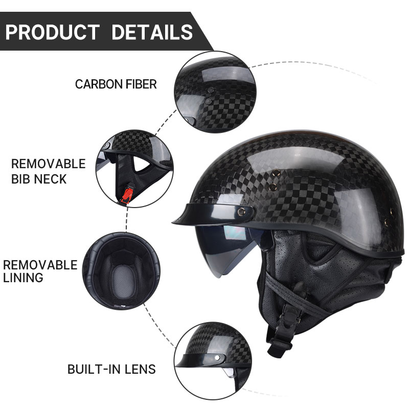 Light Weight 12K Gloss Black C - Carbon Fiber Lightweight Motorcycle Helmet ulasan dan harga
