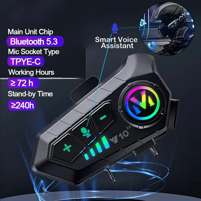 V10 2X Bluetooth Motorcycle He - Full Face Motorcycle Helmet With Bluetooth ulasan dan harga