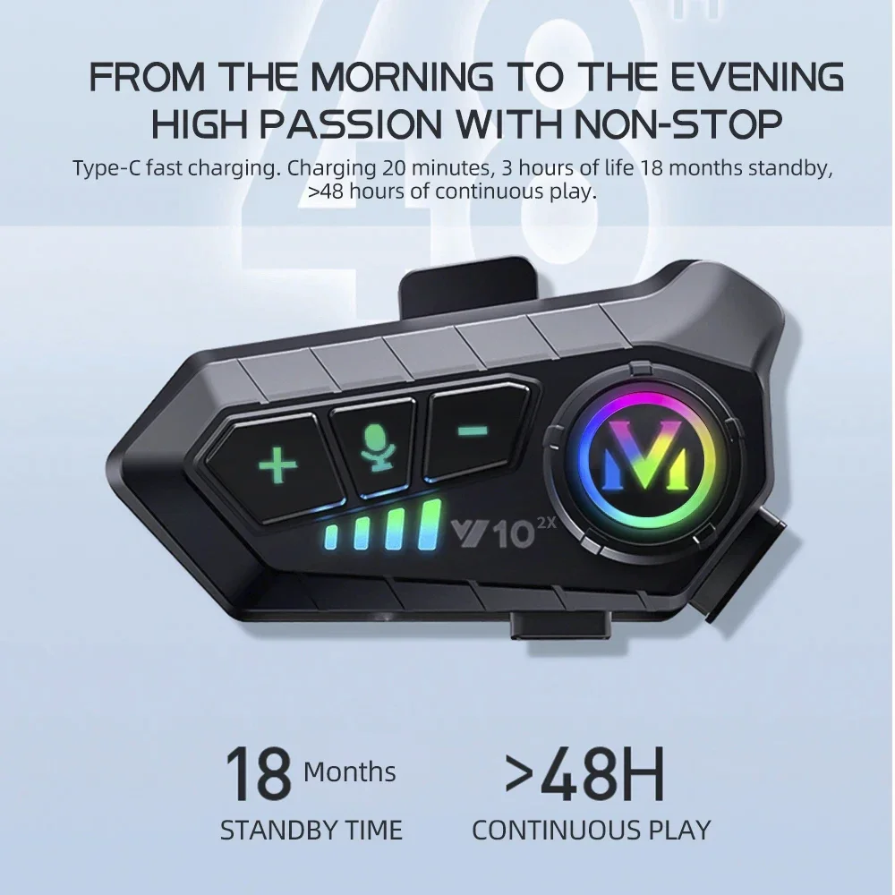 V10 2X Bluetooth Motorcycle He - Full Face Motorcycle Helmet With Bluetooth ulasan dan harga
