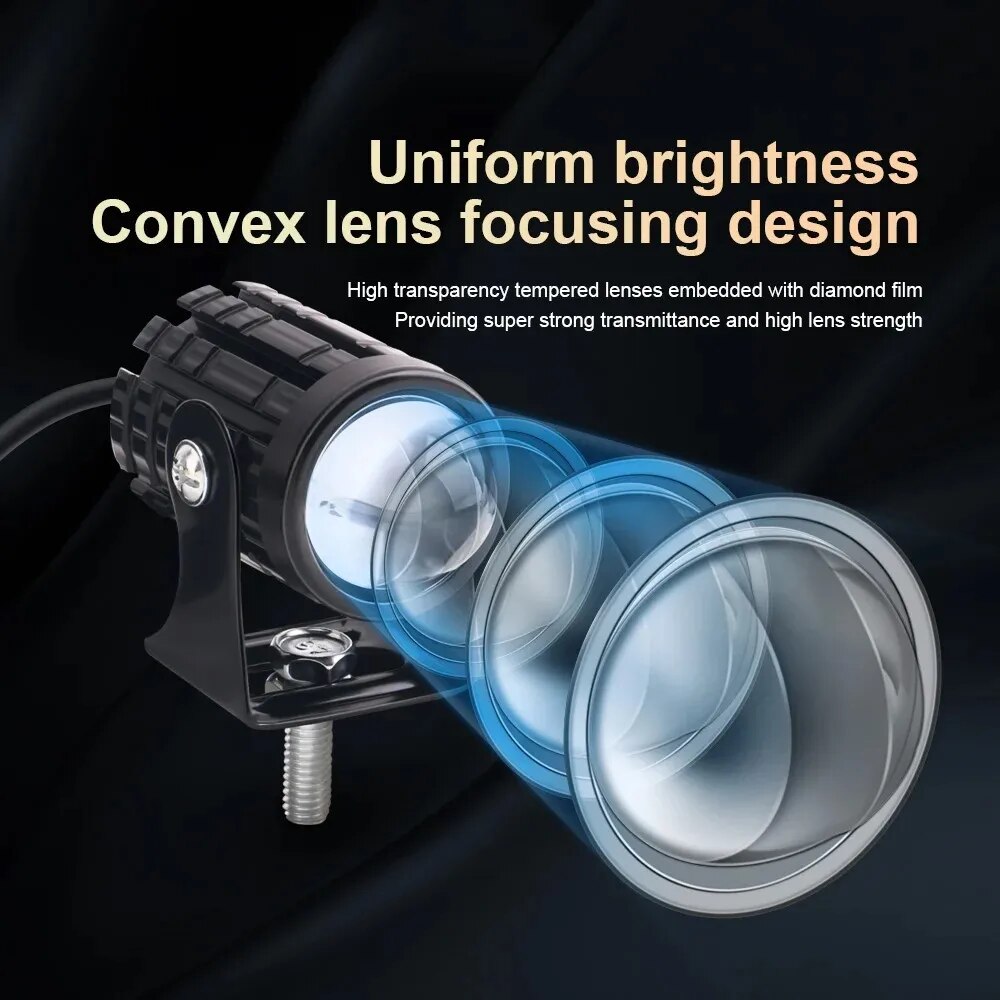 1/2PCS Universal Motorcycle LE - Universal Motorcycle Led Headlight Projector ulasan dan harga
