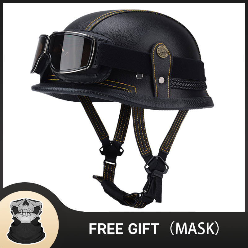 German Half Vintage Helmet Cla - Vintage Open Face Retro Helmet ulasan dan harga