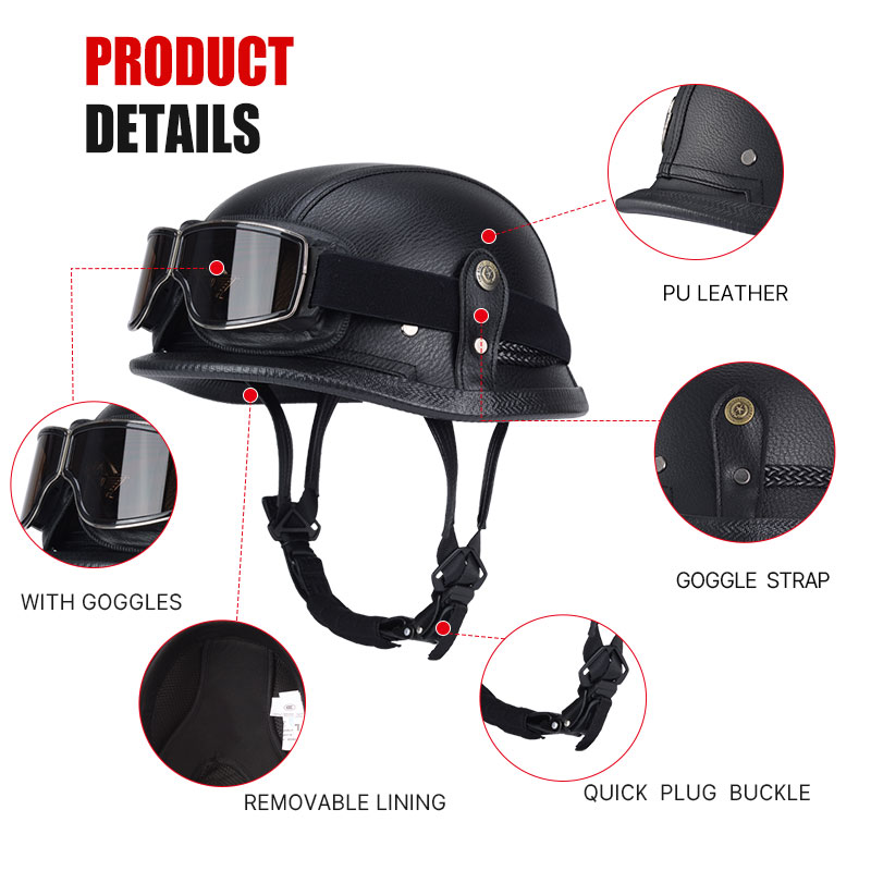 German Half Vintage Helmet Cla - Vintage Open Face Retro Helmet ulasan dan harga