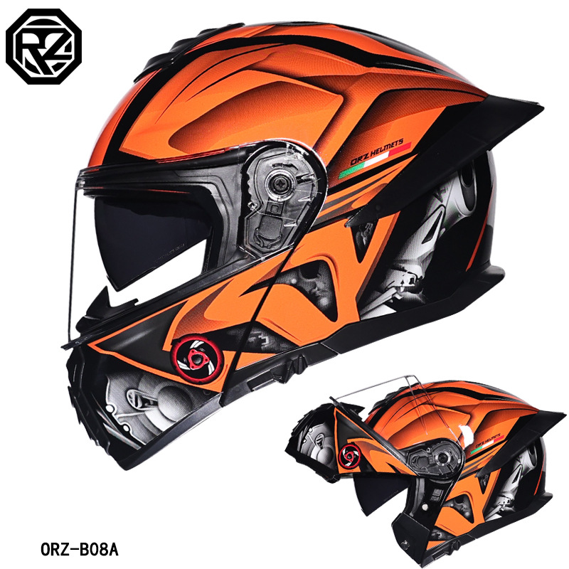 ORZ Motorcycle Helmet Dual Vis - Modular Flip Up Motorcycle Helmet Dot Approved ulasan dan harga