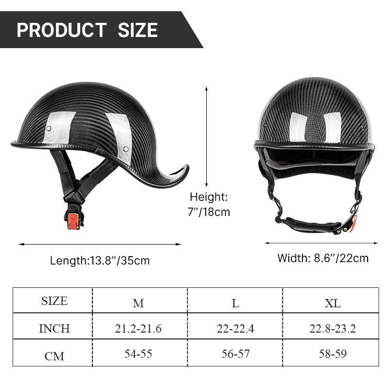 Premium Carbon Fiber Open Face - Carbon Fiber Lightweight Motorcycle Helmet ulasan dan harga