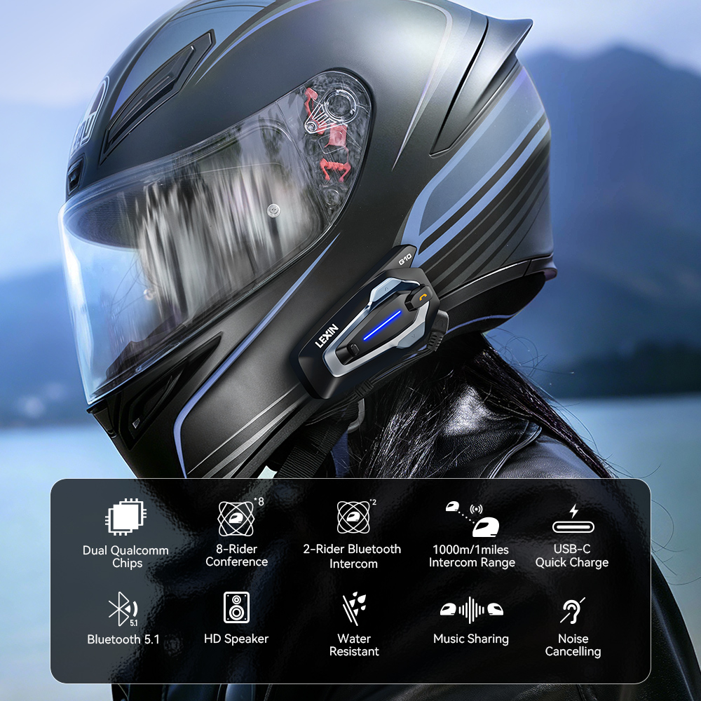 NEW-LEXIN G10 Motorcycle Helme - Universal Motorcycle Helmet Intercom Headset ulasan dan harga