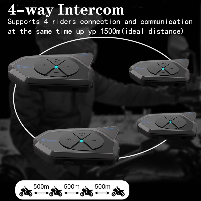 GOCOM4 Motorcycle Bluetooth In - Universal Motorcycle Helmet Intercom Headset ulasan dan harga