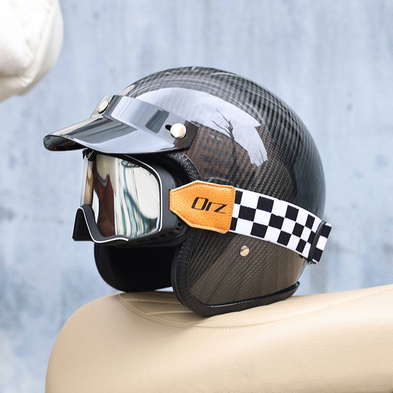 2026 Carbon Fiber Vintage Helm - Carbon Fiber Lightweight Motorcycle Helmet ulasan dan harga