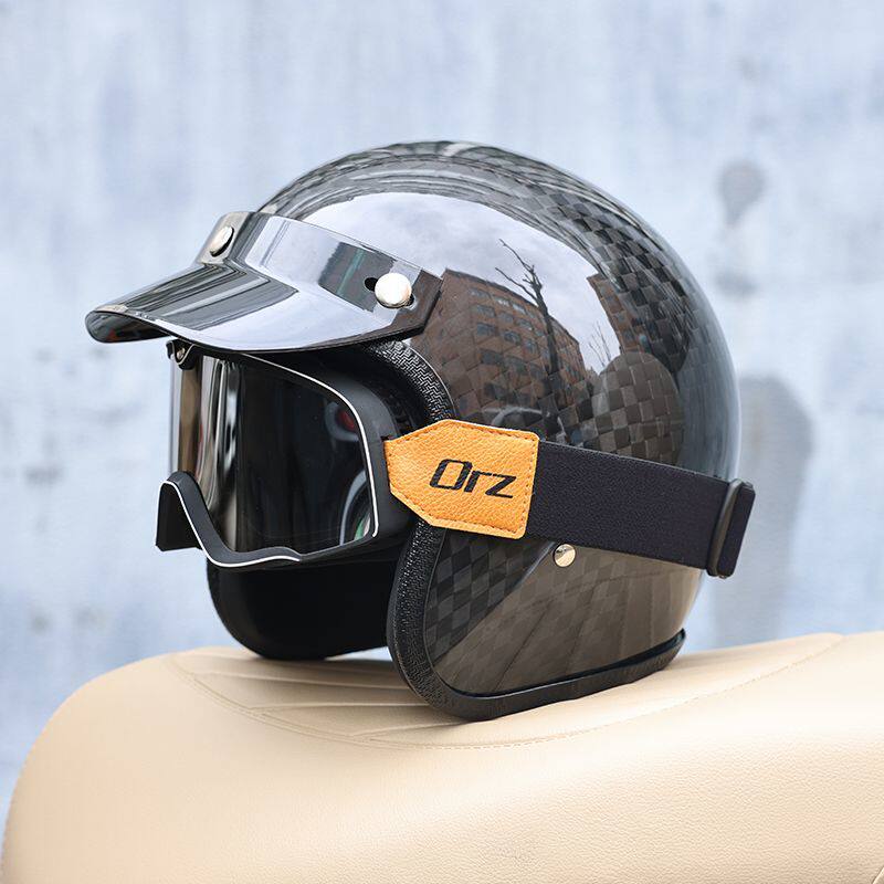 2026 Carbon Fiber Vintage Helm - Carbon Fiber Lightweight Motorcycle Helmet ulasan dan harga
