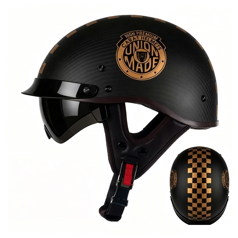 Carbon Fiber Motorcycle Half H - Carbon Fiber Lightweight Motorcycle Helmet ulasan dan harga