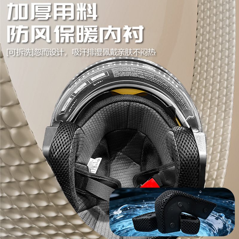 3/4 Open Face Retro Motorcycle - Dual Visor Motorcycle Racing Helmet ulasan dan harga