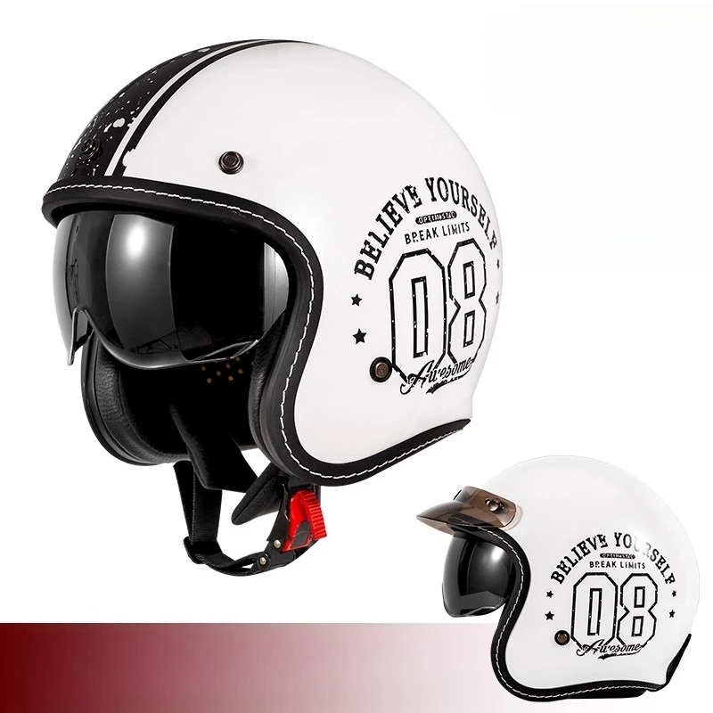 HOT Open Face Motorcycle Helme - Vintage Open Face Retro Helmet ulasan dan harga