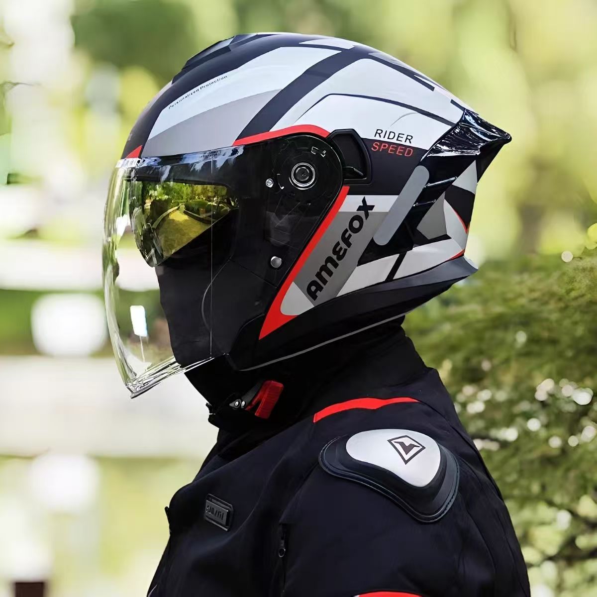 Double Visor Open Face Helmet  - Motorcycle Helmet Inner Sun Visor Lens ulasan dan harga